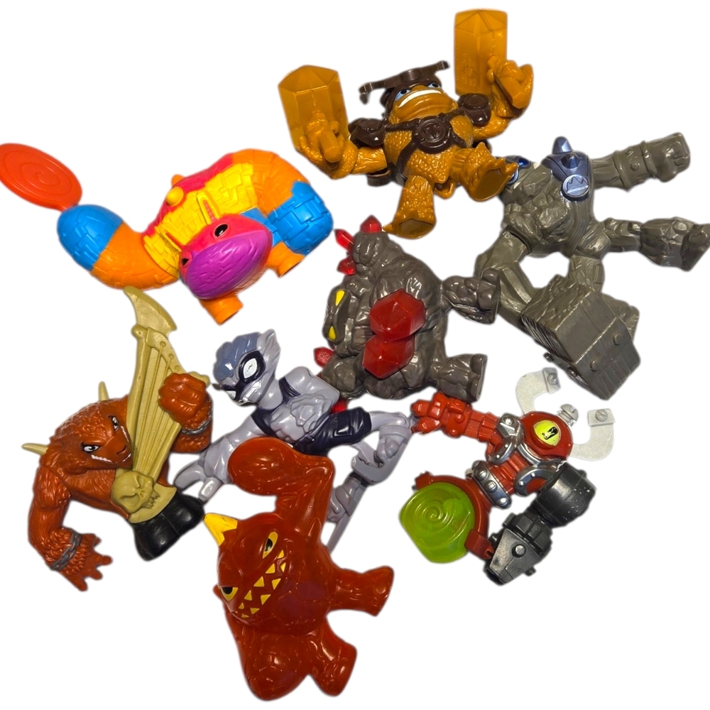 Mixed Kids Monster Action Figures - Bright Orange, Yellow, Blue & Gray